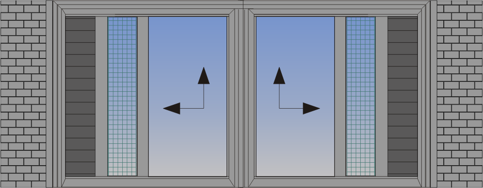 Cercevea pocket dubla cu ridicare si glisare, cu montant de intalnire, plasa impotriva insectelor si oblon