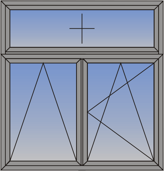 Fereastra dubla oscilo-batanta cu luminator fix