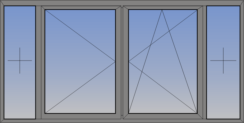 Fereastra dubla oscilo-batanta cu luminatoare fixe laterale