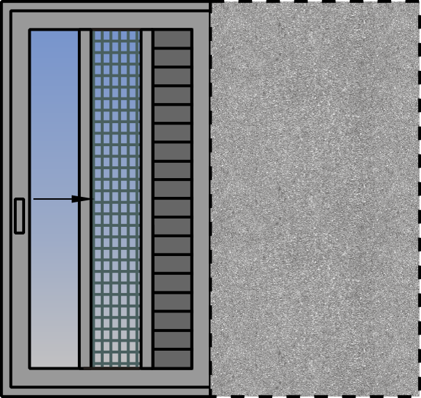 Cercevea pocket glisanta orizontala simpla cu plasa impotriva insectelor si oblon