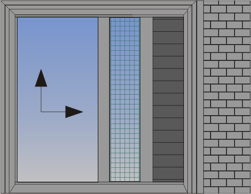 Cercevea pocket simpla cu ridicare si glisare, cu plasa impotriva insectelor si oblon