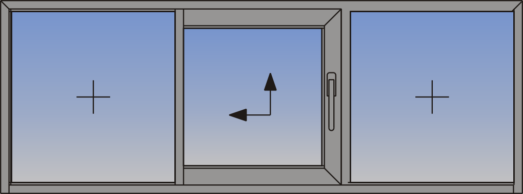 Cercevea simpla cu ridicare si glisare, cu doua luminatoare fixe