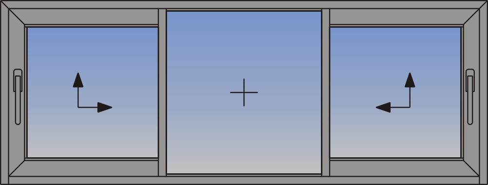 Doua cercevele cu ridicare si glisare, cu luminator fix