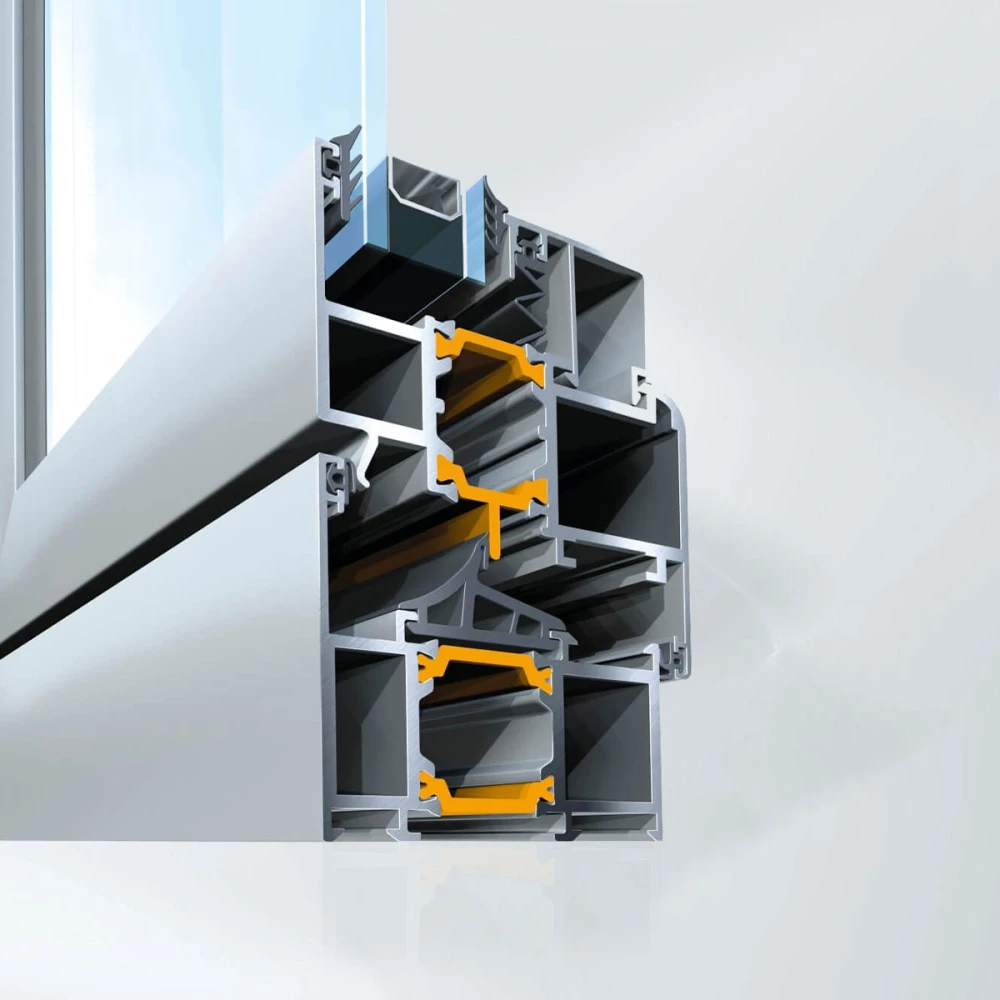 Sistem batant din aluminiu cu bariera termica, Alumil, M11000